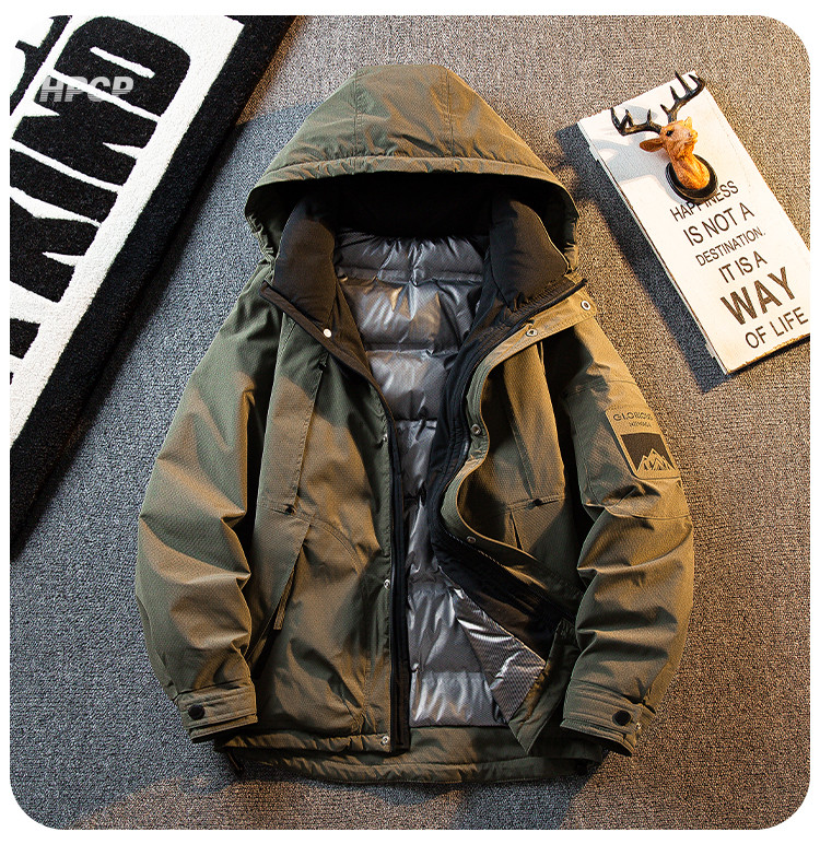 厚手のHPCP厚手の風防トップコート男性の秋冬のブランド暖かいアヒルの羽毛のダウンジャケット男性冬です以上翻译结果来自有