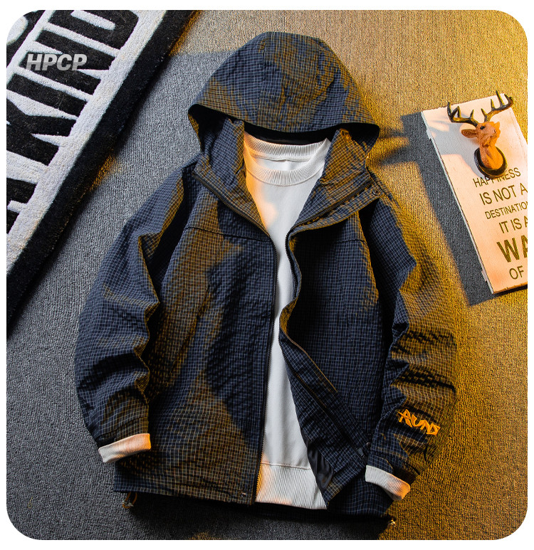 HPCP肌理紋防風防水運働突撃衣外套男性春秋款男士機能ウインドブレーカー外套