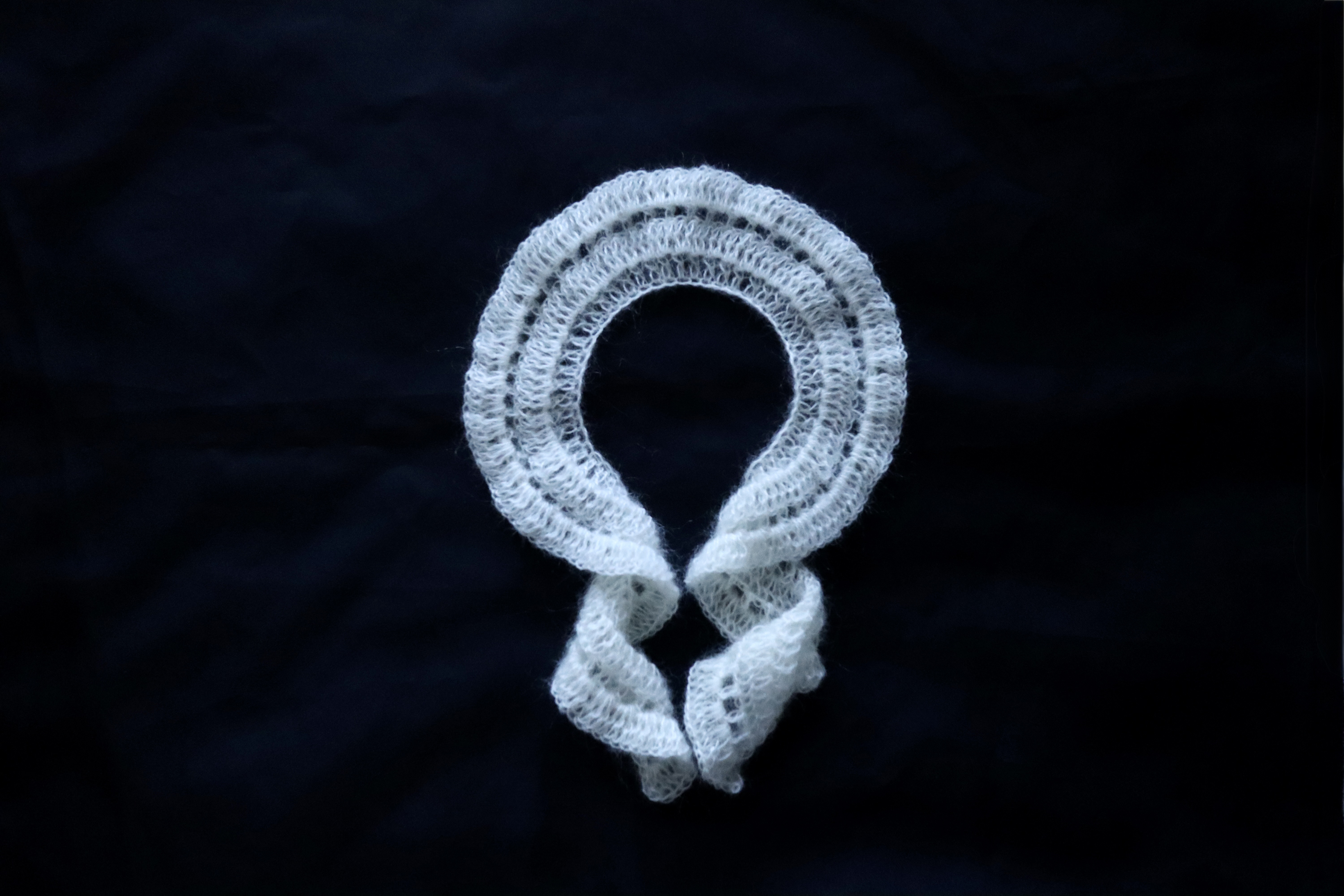 【再販】フリルのモヘアティペット　大人用付け襟