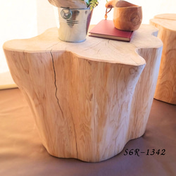 天然木丸太スツール・サイドテーブル・無垢材・焼き加工・オーガニック