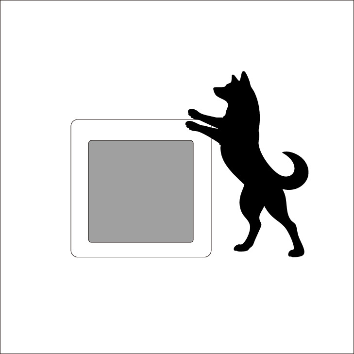 【電波時計】ワンちゃんが寄り添う電波デジタル時計 ― 甲斐犬　黒