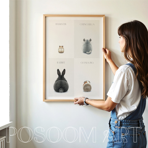 まるまるズ？] 可愛いお尻の動物ポスター ペットシリーズ 動物