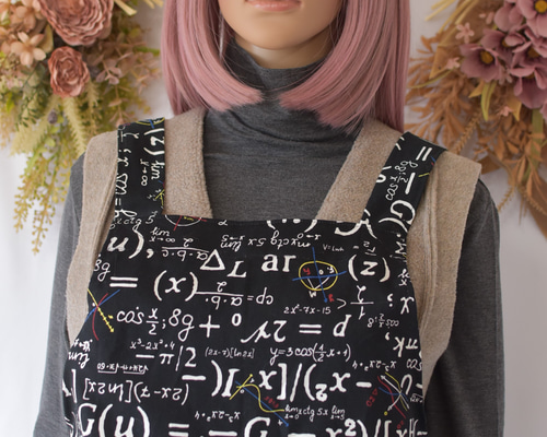 クールな「数式」ブラック バッククロス エプロン エプロン ラ・メール
