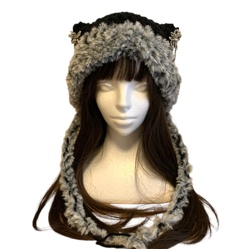 現品限り‼️】猫耳ニット帽 猫耳帽子 ニット帽 ボンネット y2k