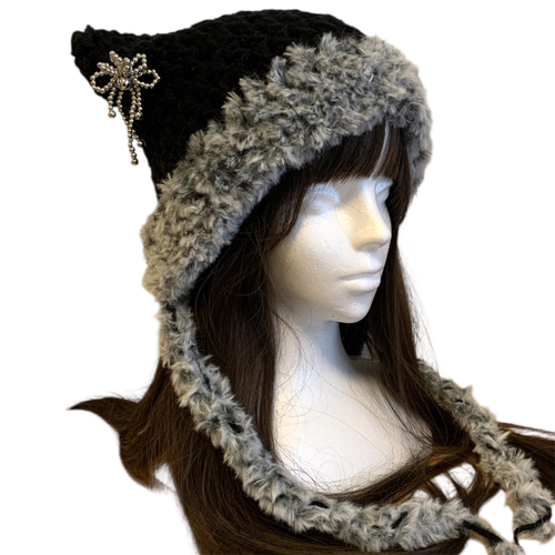 現品限り‼️】猫耳ニット帽 猫耳帽子 ニット帽 ボンネット y2k