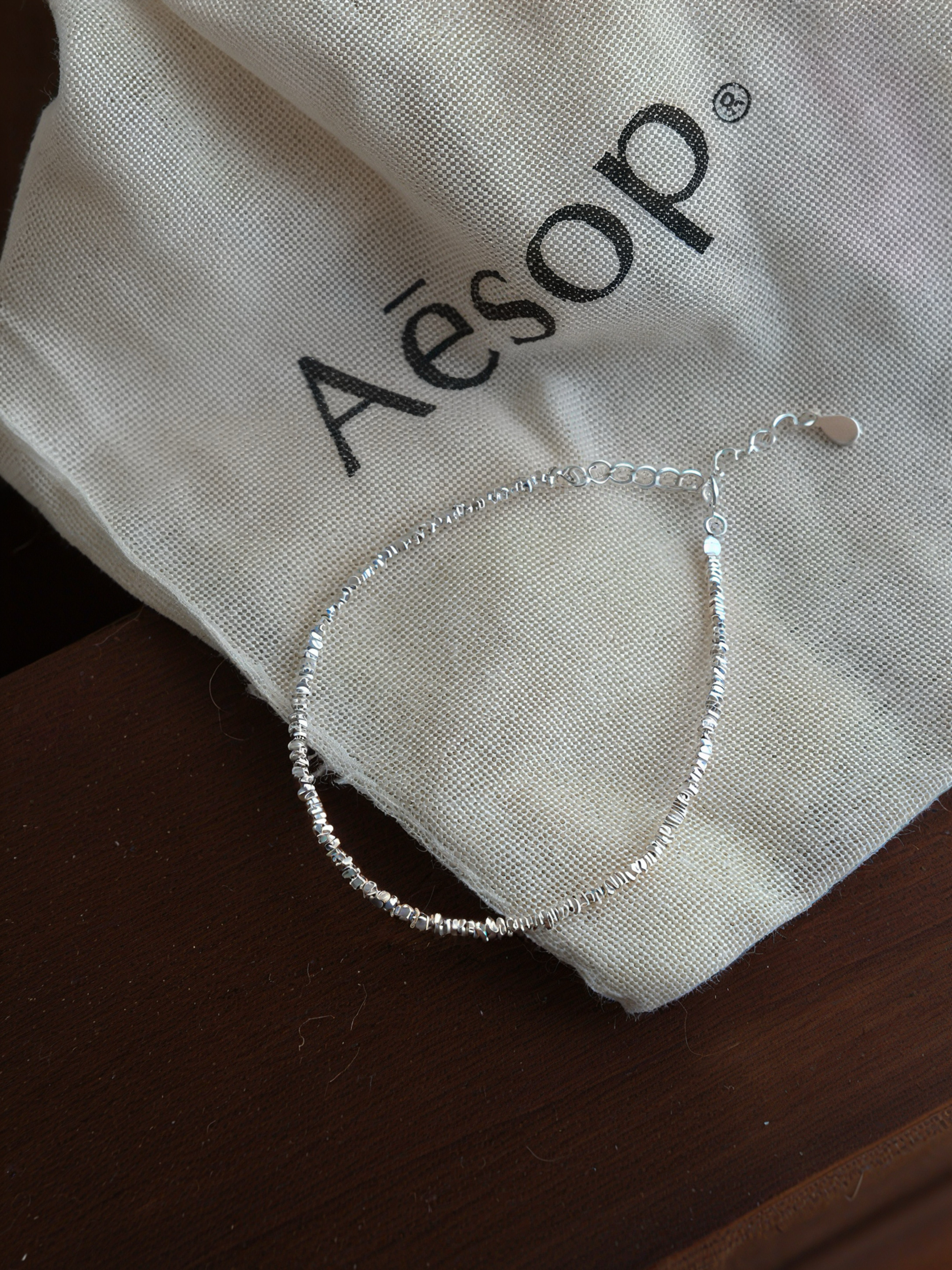 【流星のささやき】万能 デイリーユース！ 華奢 925シルバー カットビーズブレス