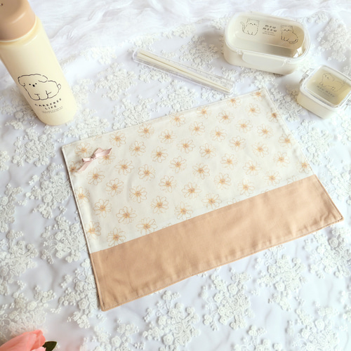 入園入学6点セット 花柄×ベージュ レッスンバッグ 上靴入れ お着替え袋