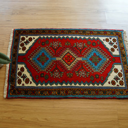 122×77cm【アフガニスタンガズニウール手織り絨毯】手織りギャッベ