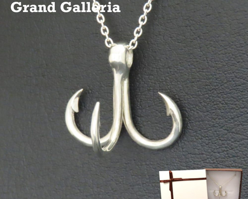 トリプルフック 釣り針ネックレス シルバー925 【刻印無料】 トレブル