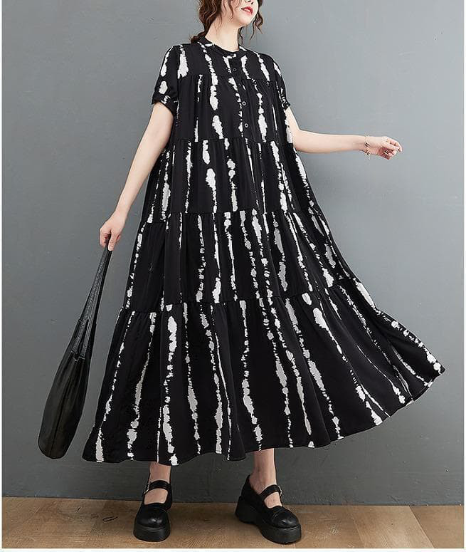 大きいサイズ　レディース　春夏　ロング　ワンピース　マタニティ　半袖