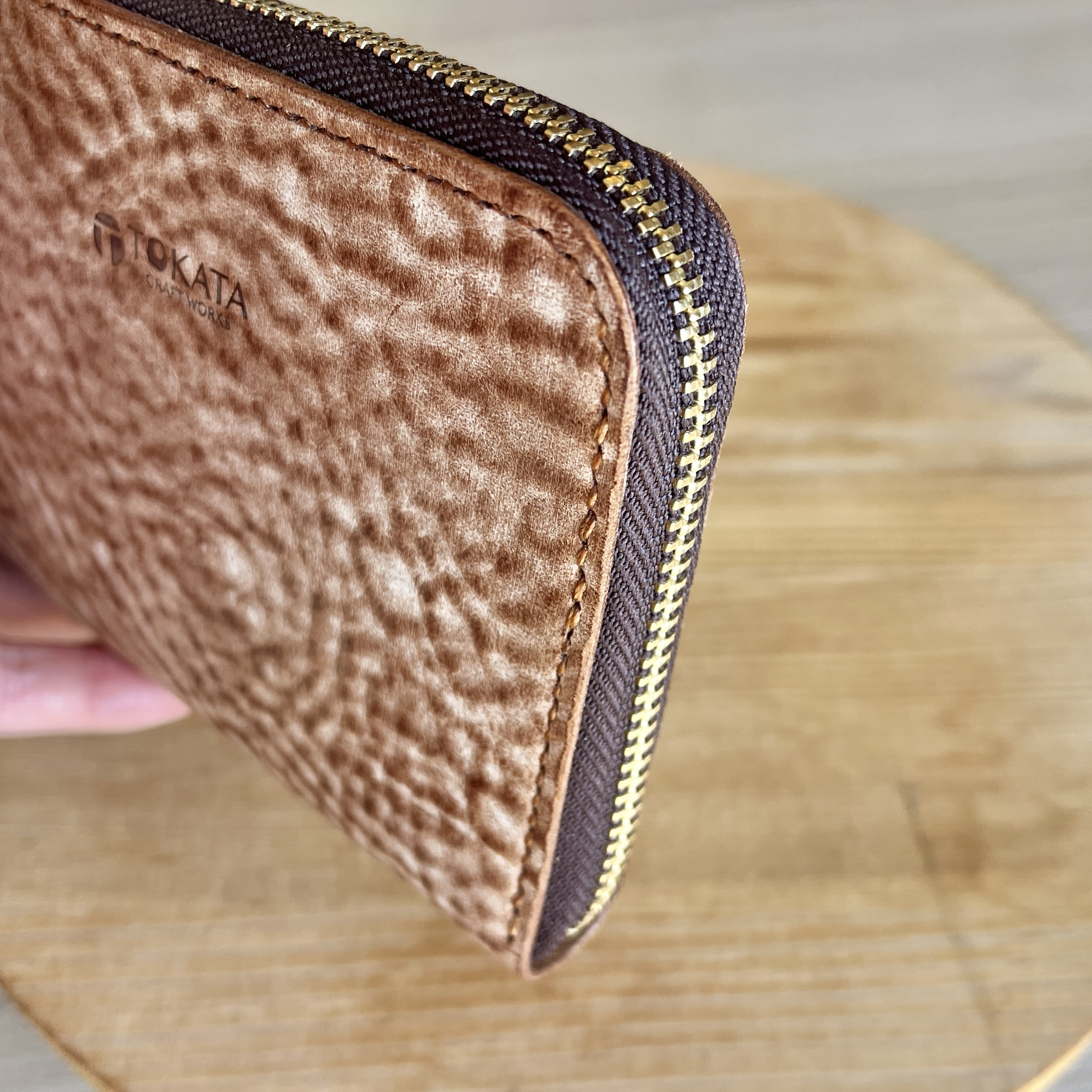 L字ファスナーミニウォレット（カードホルダー付き）　高級イタリア革