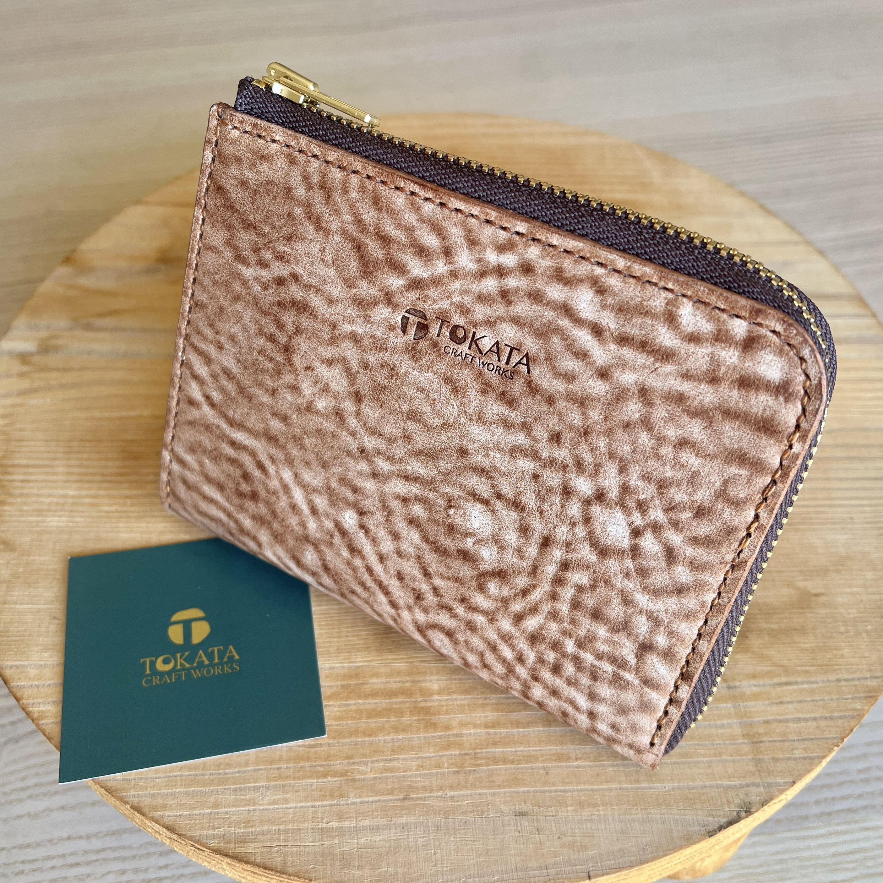 L字ファスナーミニウォレット（カードホルダー付き）　高級イタリア革