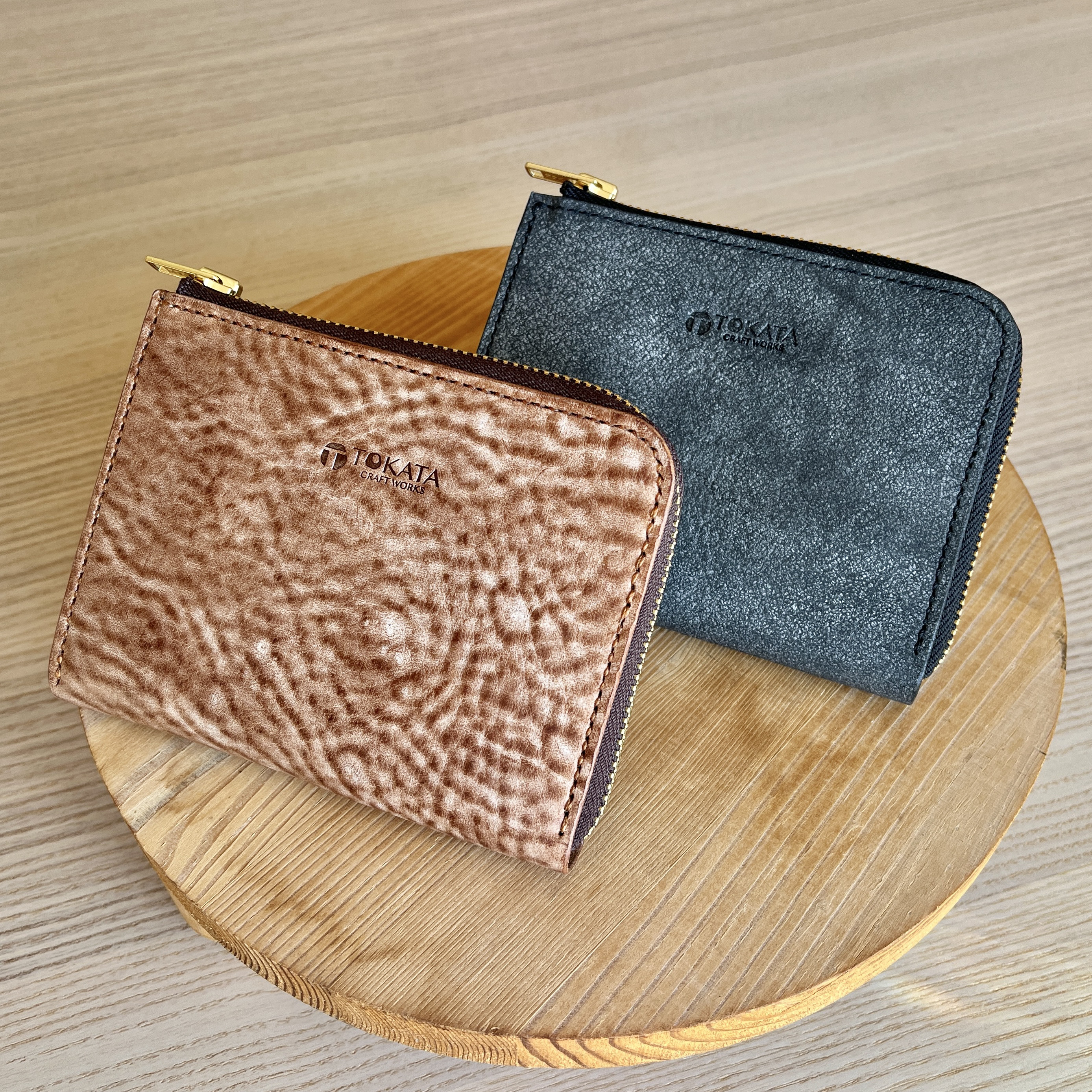 L字ファスナーミニウォレット（カードホルダー付き）　高級イタリア革