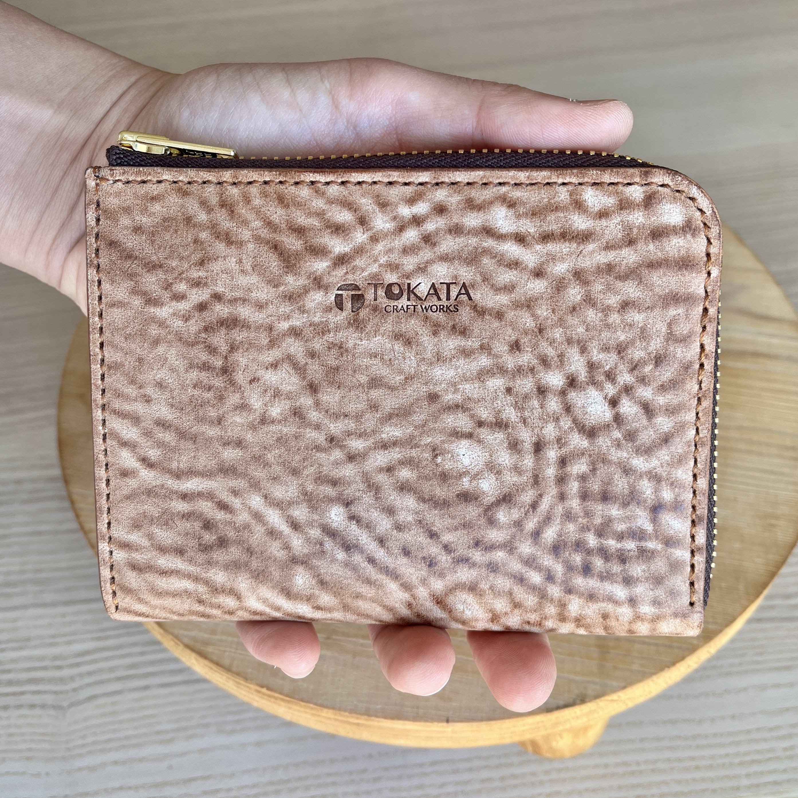 L字ファスナーミニウォレット（カードホルダー付き）　高級イタリア革