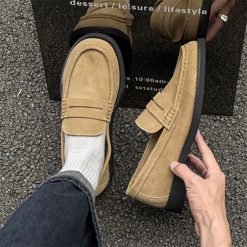 2026新型秋のオールドファッションカジュアル革靴男高級感潮牌楽福靴怠け者ダービーシューズ