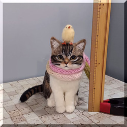 羊毛フェルト 猫 ペルシャ猫 チンチラゴールデン 猫フィギュア 羊毛