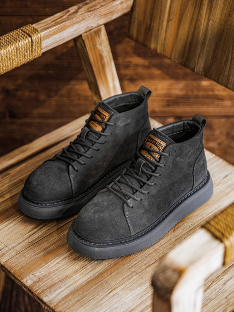 英国風カジュアル革靴男性正装ビジネス厚底高足上げ秋エナメル光沢男性靴ムンク靴