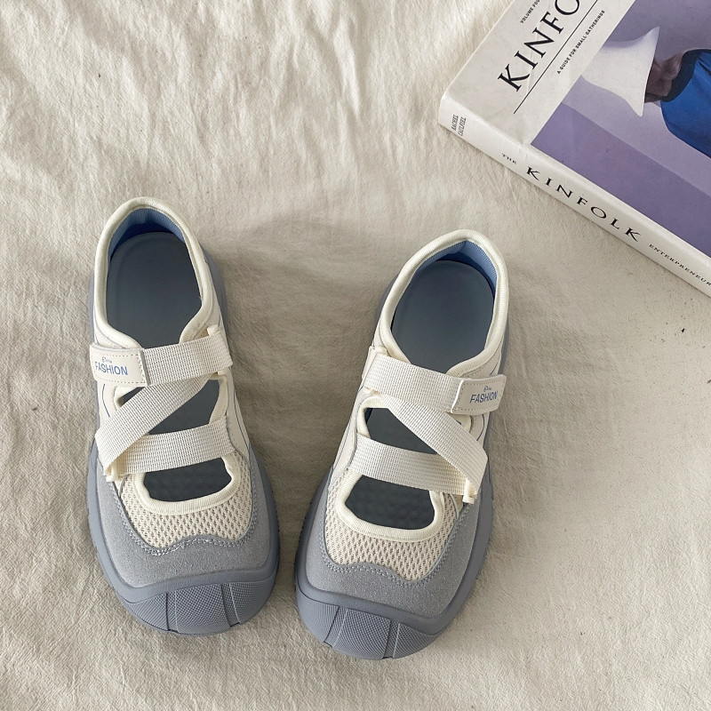 丑萌マジック貼りスポーツサンダルレディース2025新型夏の厚底メアリージェンシングルシューズカジュアルシューズ