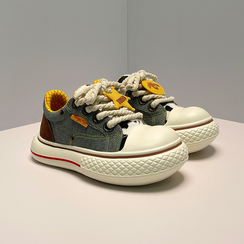 旧ミッキーキャンバスシューズを小人数でレトロに仕立てた男女同型厚底高カップル用の大頭靴ファッションカジュアルシューズ 6,475円