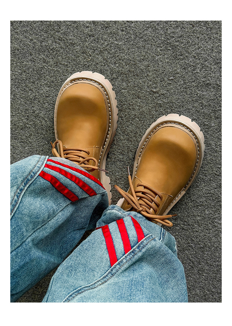 cleanfit大頭靴男性厚底増高ダービー靴通気性百合秋の新型英国風カジュアル革靴