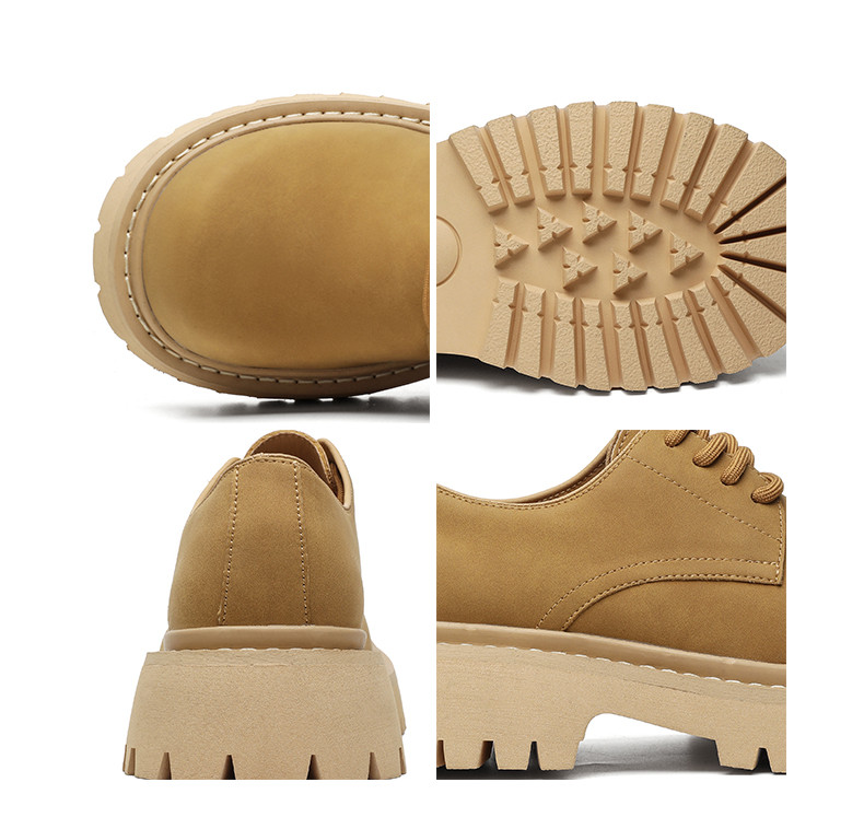 cleanfit大頭靴男性厚底増高ダービー靴通気性百合秋の新型英国風カジュアル革靴