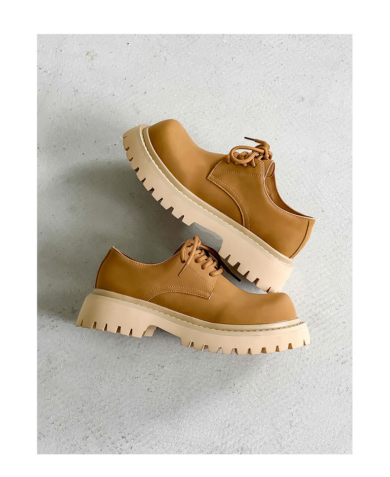 cleanfit大頭靴男性厚底増高ダービー靴通気性百合秋の新型英国風カジュアル革靴