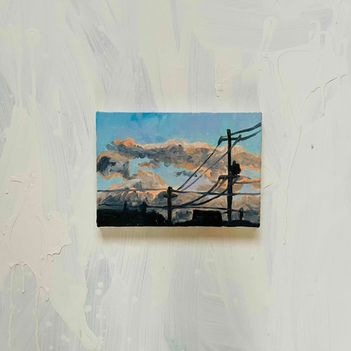 16×23㎝「近所の風景 その1」油彩・原画・サムホールサイズ N 絵画