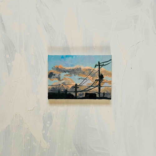 16×23㎝「近所の風景 その1」油彩・原画・サムホールサイズ N 絵画