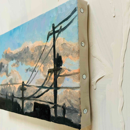 16×23㎝「近所の風景 その1」油彩・原画・サムホールサイズ N 絵画