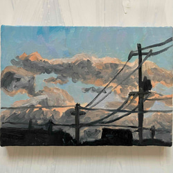 22×27㎝「朝の海7」F3・油彩・原画 N 絵画 かいがのみせあかちゃん