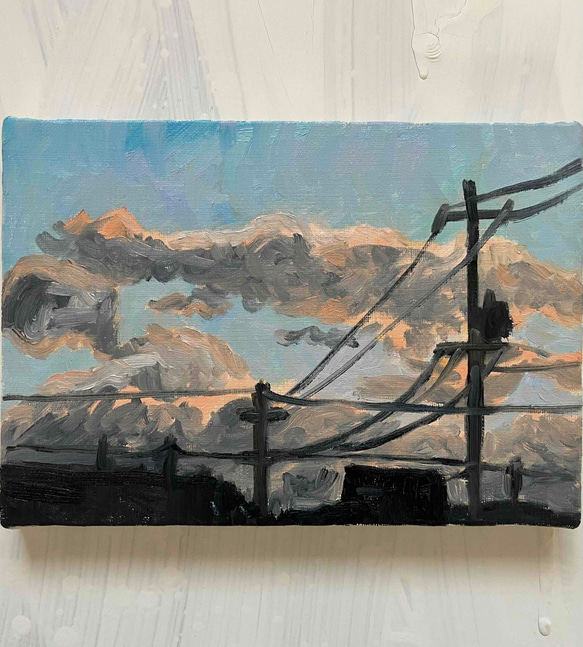 16×23㎝「近所の風景 その1」油彩・原画・サムホールサイズ N 絵画