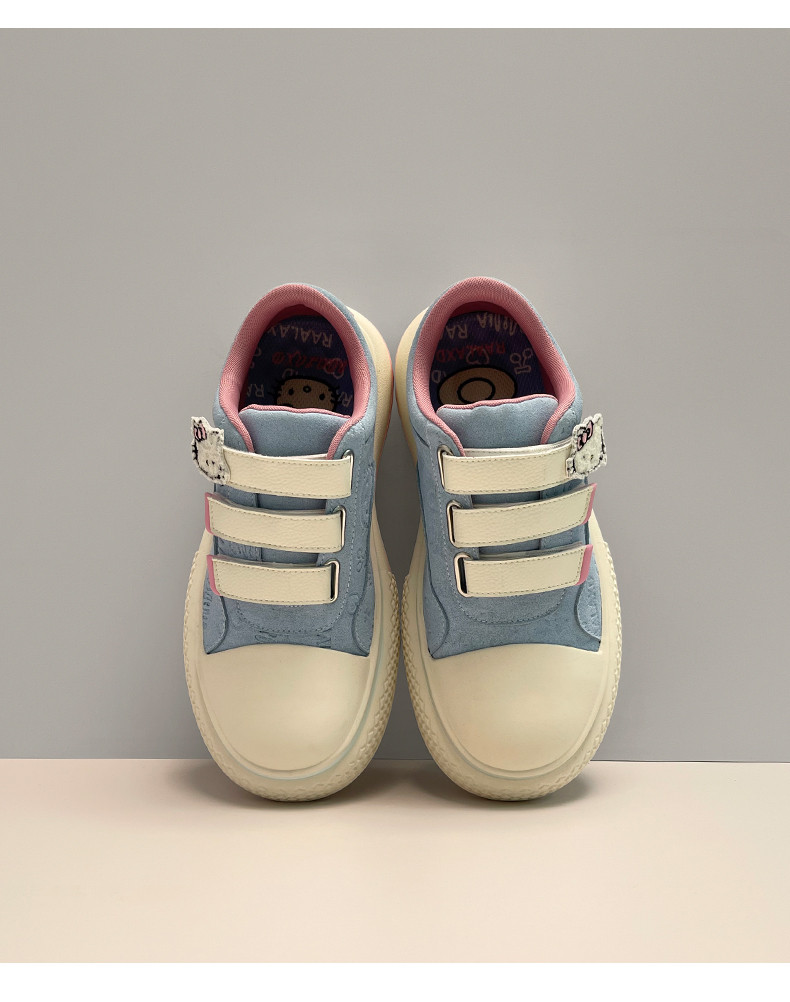 【キャシーピンクブルー】厚底で背が高くなったプリッツ男女カジュアル百合マジックラバーシューズ春夏メンズシューズ