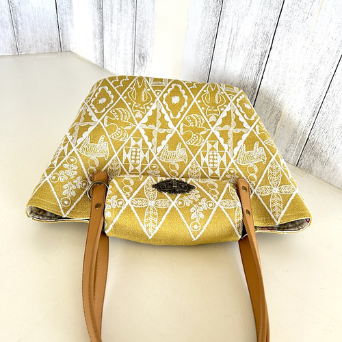 専用です！ミナペルホネン　シンフォニー　トートバッグ　ハンドメイド ラウンドトート ミナペルホネンsymphony ハンドメイド - ショップ