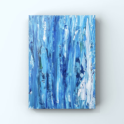 Blue Remain」原画 F4 抽象画 モダン 絵画 インテリア 北欧 ミニマル