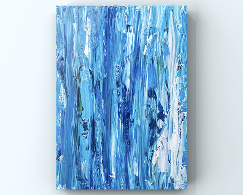 Blue Remain」原画 F4 抽象画 モダン 絵画 インテリア 北欧 ミニマル