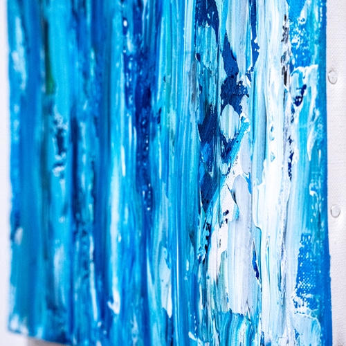 Blue Remain」原画 F4 抽象画 モダン 絵画 インテリア 北欧 ミニマル