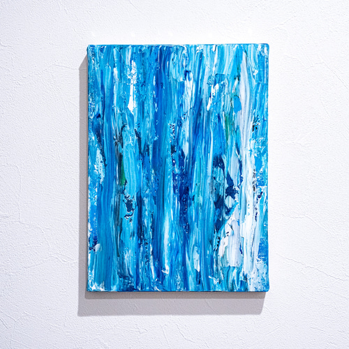 Blue Remain」原画 F4 抽象画 モダン 絵画 インテリア 北欧 ミニマル