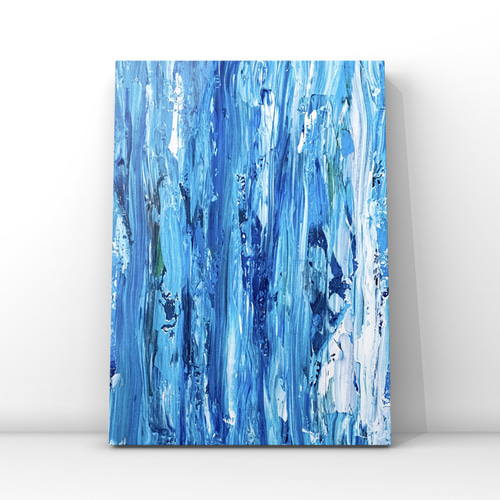 Blue Remain」原画 F4 抽象画 モダン 絵画 インテリア 北欧 ミニマル