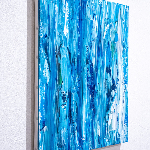 Blue Remain」原画 F4 抽象画 モダン 絵画 インテリア 北欧 ミニマル