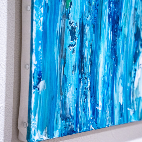 Blue Remain」原画 F4 抽象画 モダン 絵画 インテリア 北欧 ミニマル