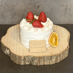 イチゴのクレイケーキ 2段飾り付き バースデー 誕生日 ウェディング