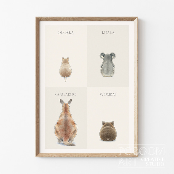 まるまるズ？] 動物のお尻ポスター オージーシリーズ クオッカワラビー