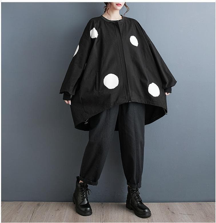 大きいサイズ レディース アウター　コート　ドット　春 秋冬 新品 長袖