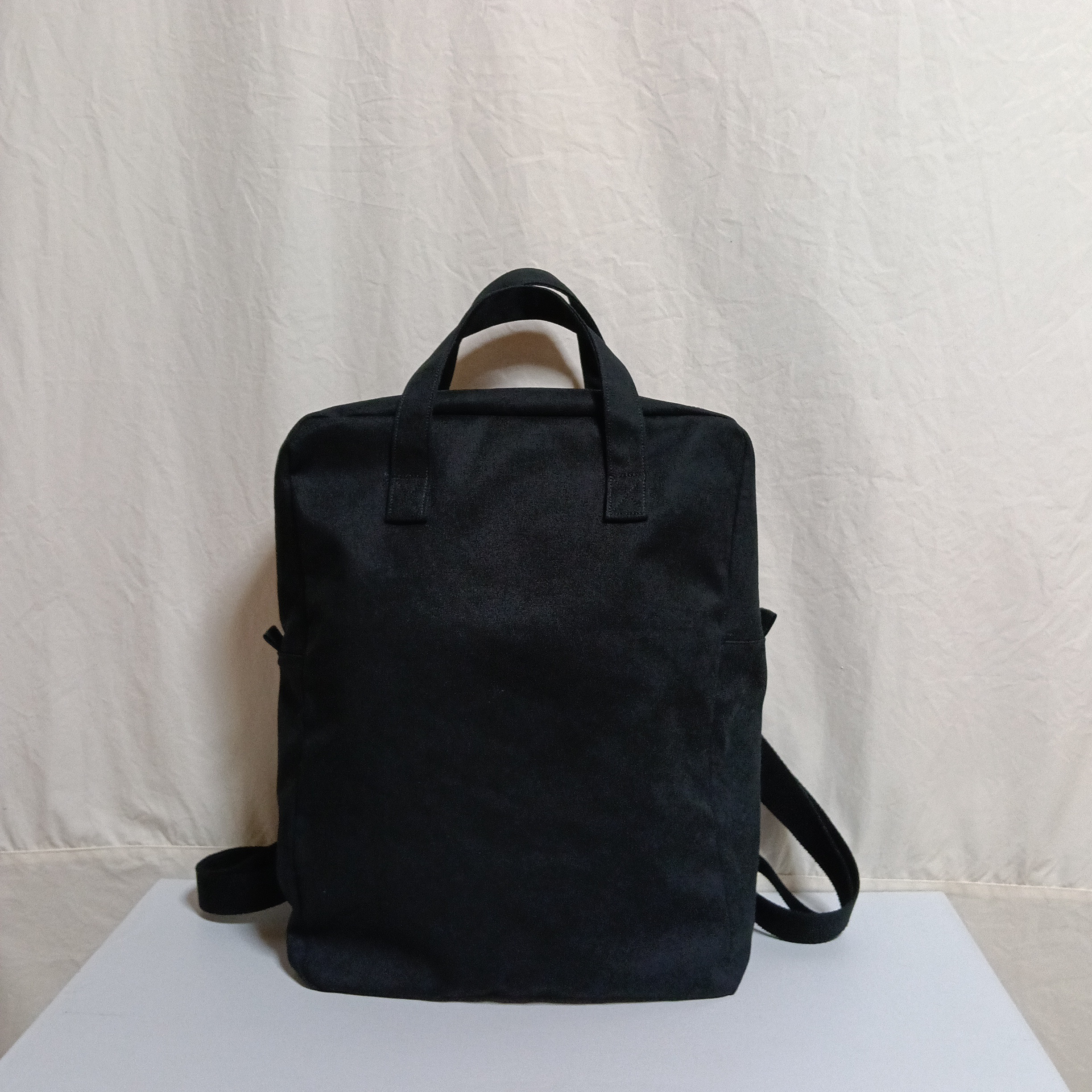 受注製作【大きめリュック】カジュアルリュック／帆布／ブラック