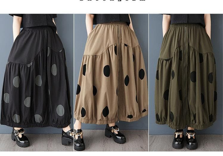 スカート　カーキ　ドット　大きいサイズ レディース 秋冬　春 新品