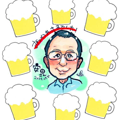 先着3名様限定 プレゼント 送別品 大人気 寄せ書き 似顔絵 イラスト