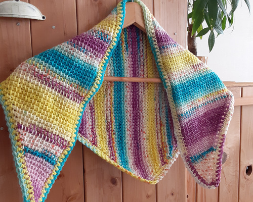 opal毛糸アフガン編みの三角ショール ストール こあん 通販 20217938