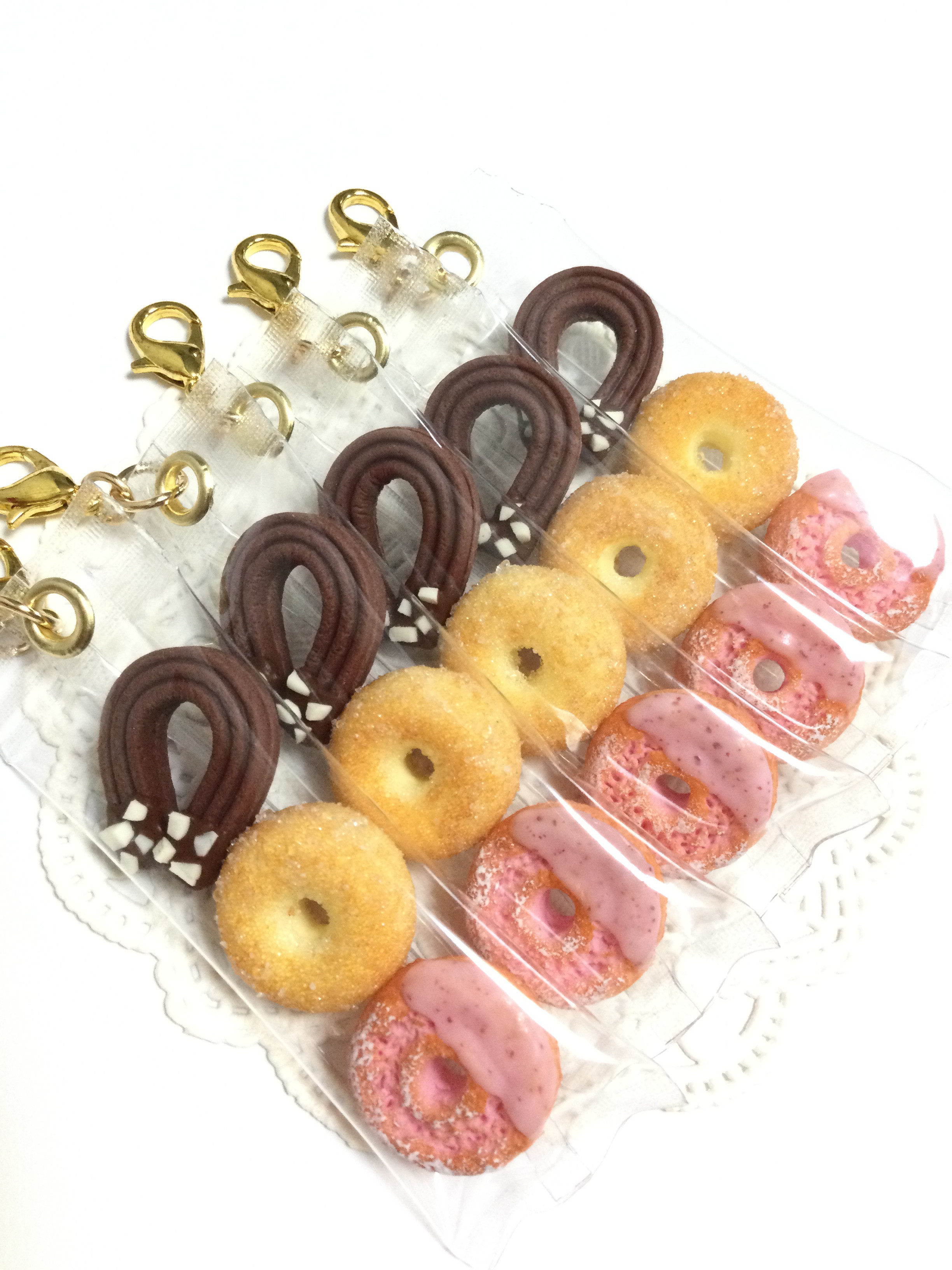 フェイクスイーツ*袋入り・3種のドーナツ・チャーム*食品サンプル