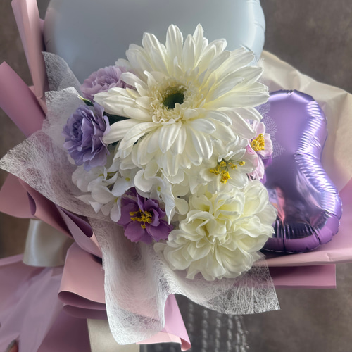 名入れギフト】成人式 卒業式 フラワーバルーンブーケ 写真映え