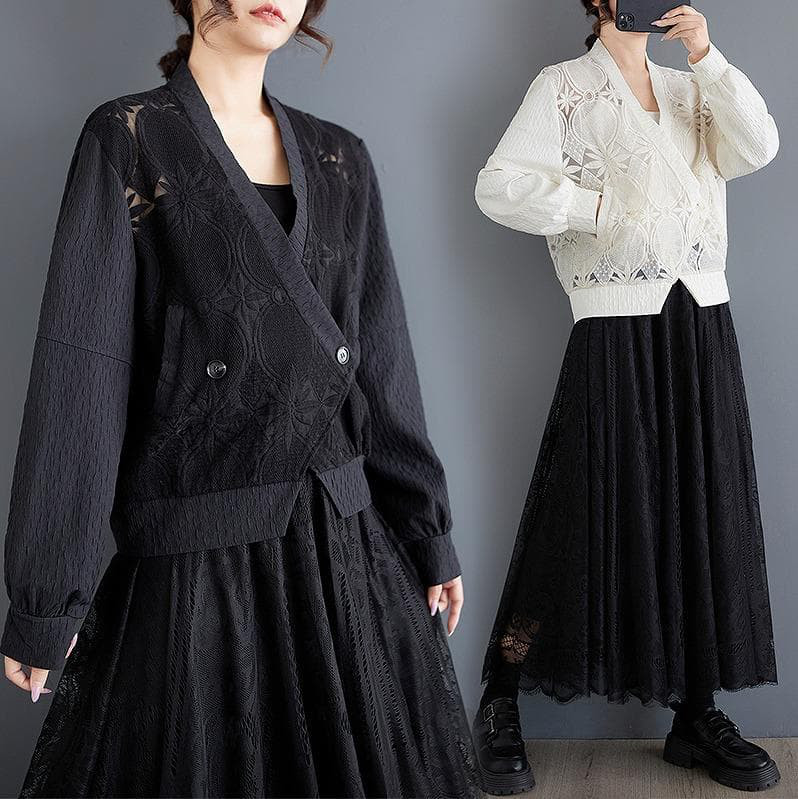 大きいサイズ ジャケット　レース　花柄　シアー　レディース 秋冬　春 新品 長袖 4,956円